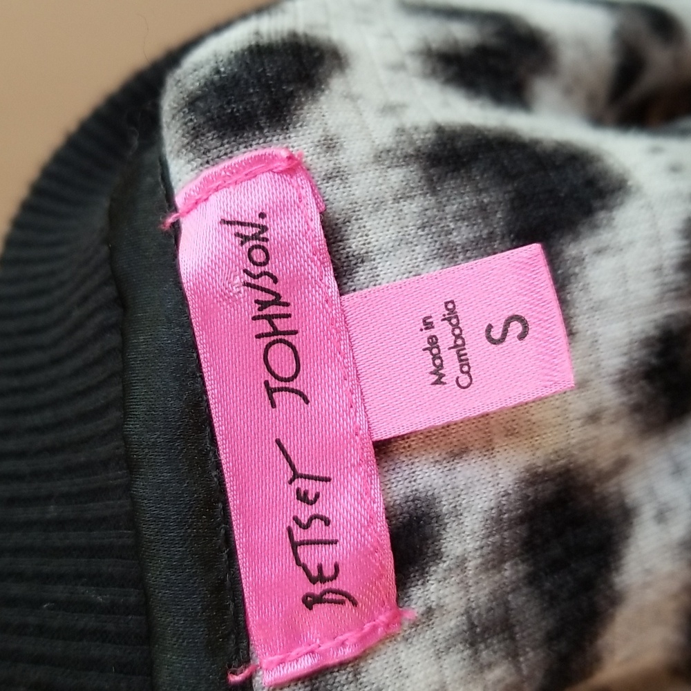 BETSEY JOHNSON Vintage 90s Leopard Fleece Thermal LS Tee Small - Picture 5 of 6